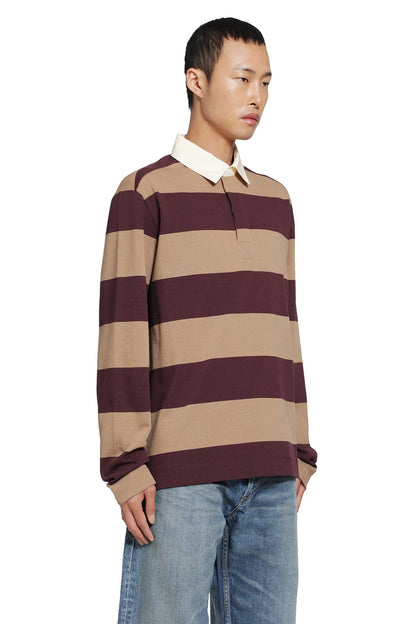 Striped Cotton Long Sleeve Polo Shirt