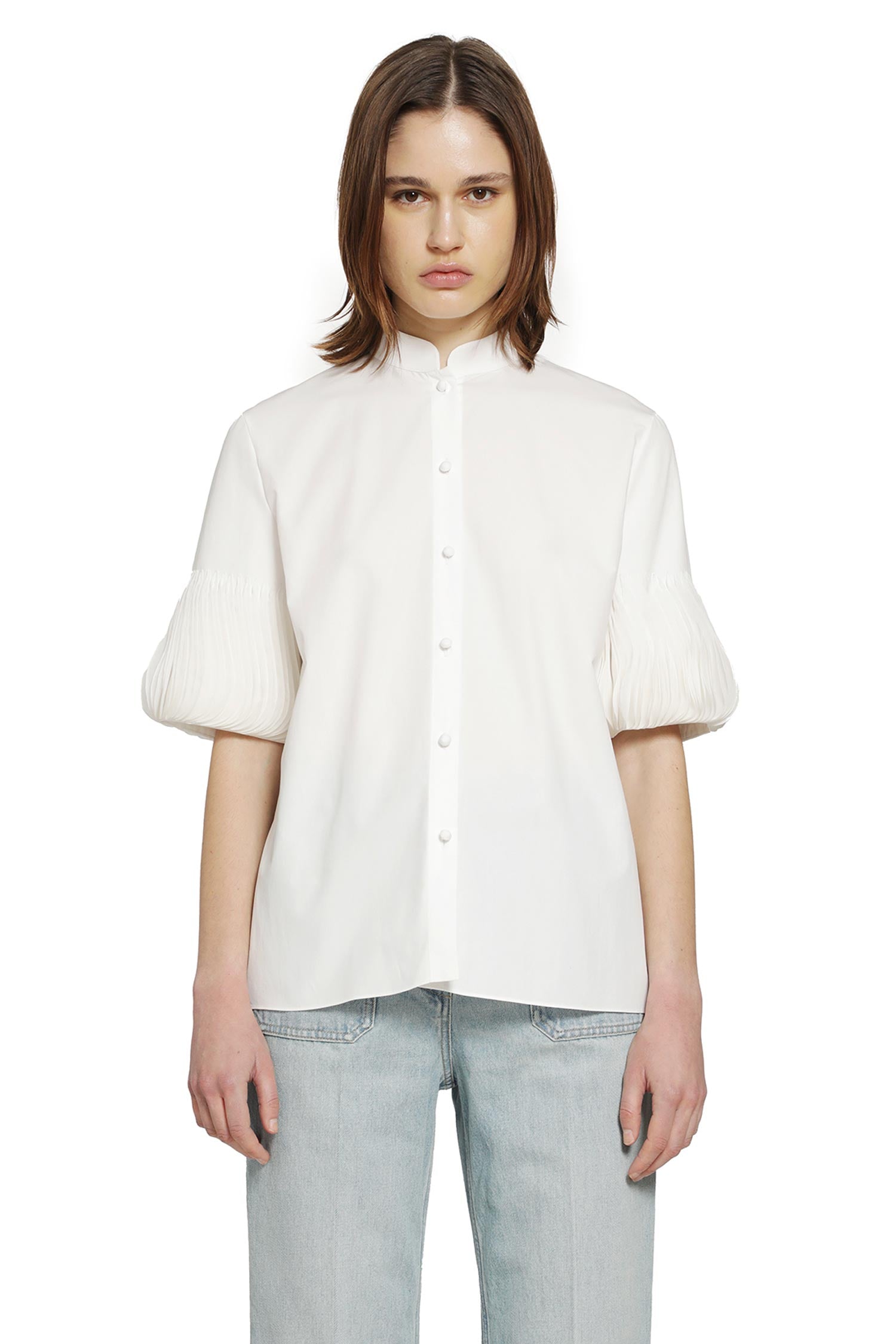 Short Sleeve Shirt With Pleated cuffs