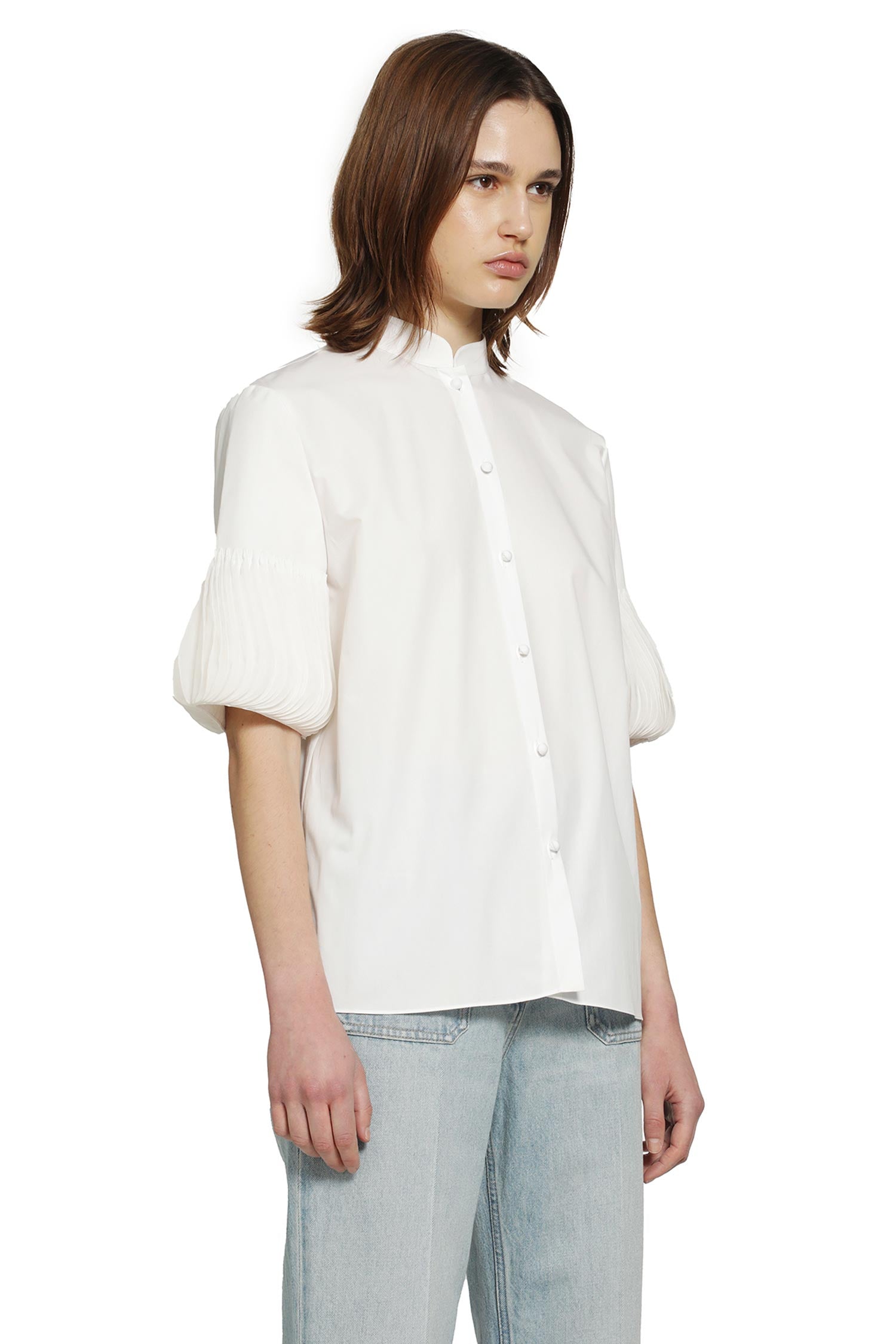 Short Sleeve Shirt With Pleated cuffs