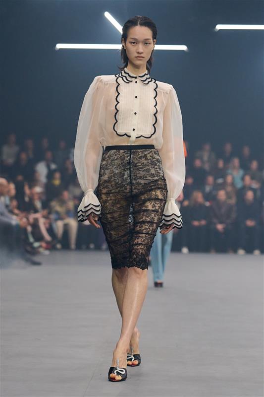 VALENTINO Organza Shirt with Embroidered Bib woman