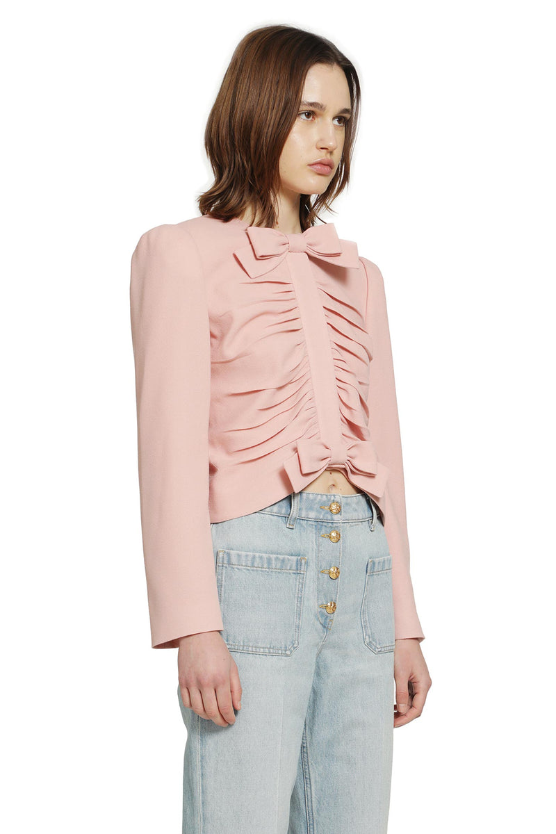 VALENTINO Cropped Jacket in Crispy Light Wool woman