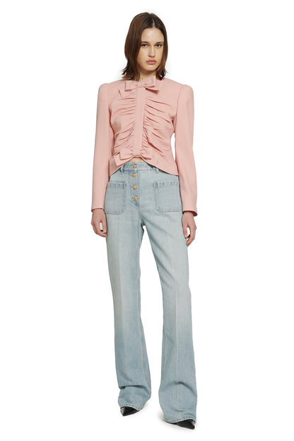 Cropped Jacket in Crispy Light Wool