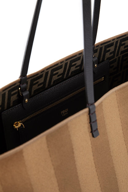 FENDI WOMAN BEIGE TOTE BAGS