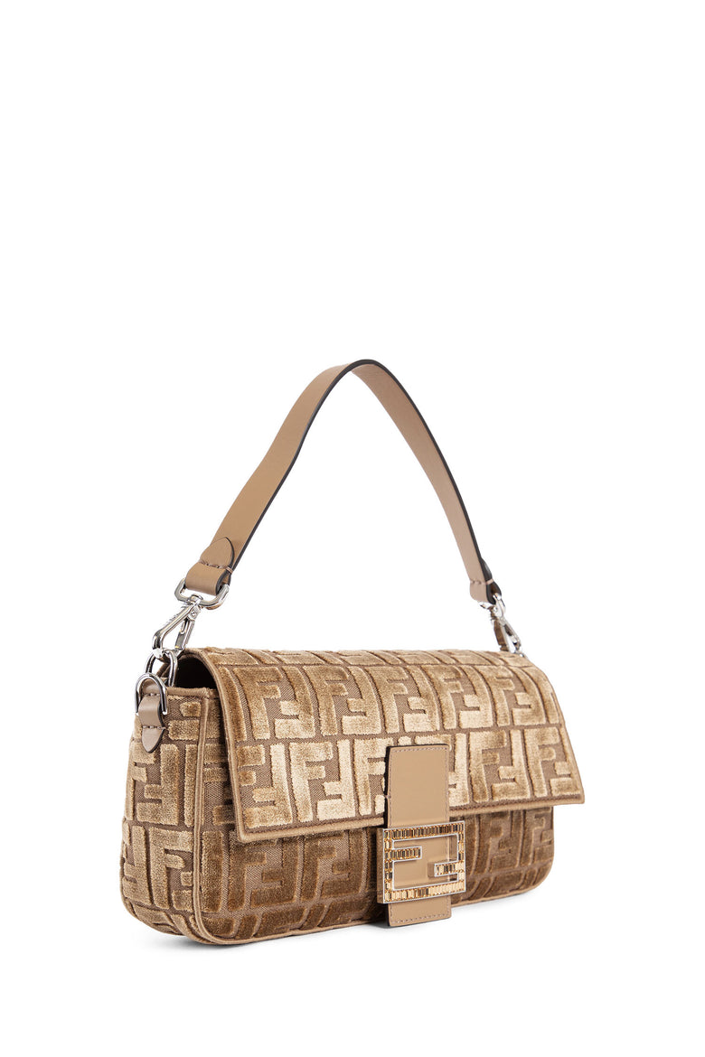 Medium FF Velvet Baguette Bag