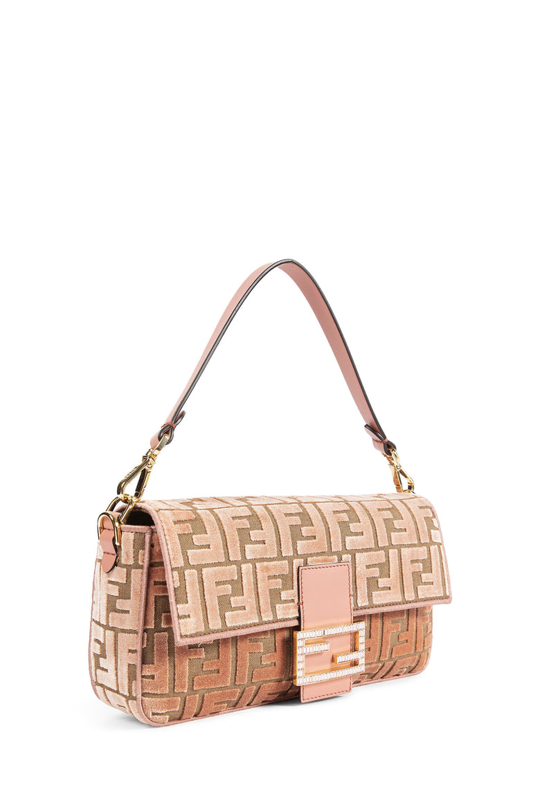 FF Jacquard Velvet Baguette Bag