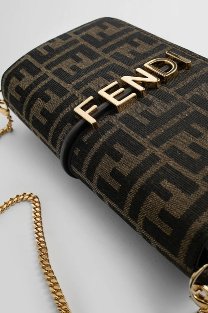 FENDI WOMAN BROWN WALLETS & CARDHOLDERS