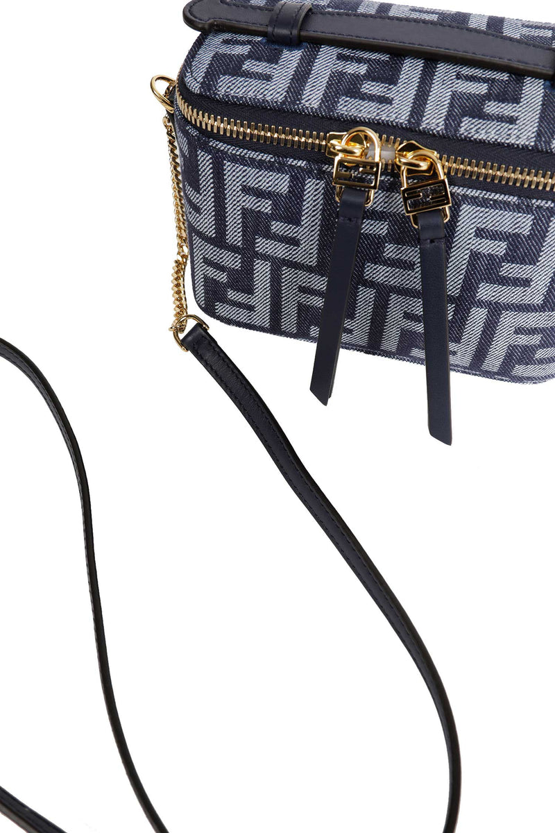 FENDI FF Denim Jacquard Vanity Bag woman