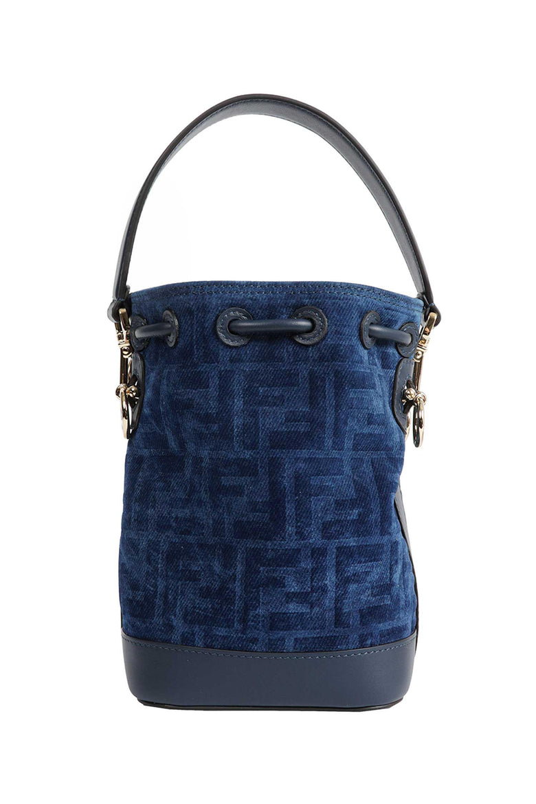 
              FENDI Mini Mon Tresor FF Denim Flock Bucket Bag woman
            