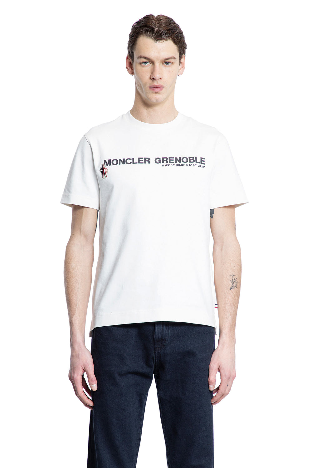 MONCLER GRENOBLE MAN WHITE T-SHIRTS & TANK TOPS