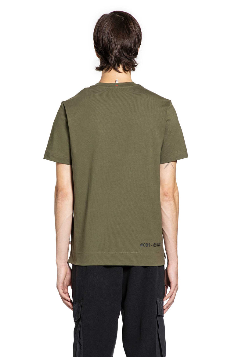 MONCLER GRENOBLE MAN GREEN T-SHIRTS & TANK TOPS