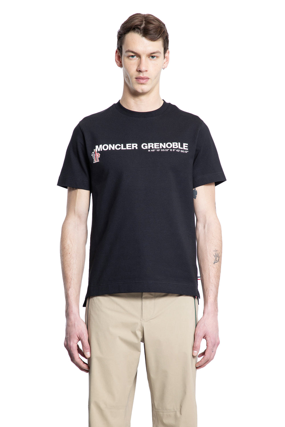 MONCLER GRENOBLE MAN BLACK T-SHIRTS & TANK TOPS