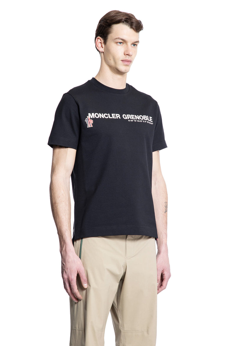 MONCLER GRENOBLE MAN BLACK T-SHIRTS & TANK TOPS