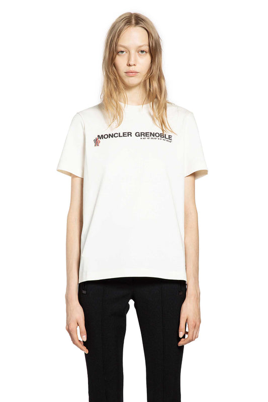 MONCLER GRENOBLE WOMAN WHITE T-SHIRTS & TANK TOPS