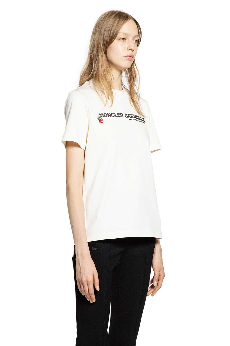 MONCLER GRENOBLE WOMAN WHITE T-SHIRTS & TANK TOPS