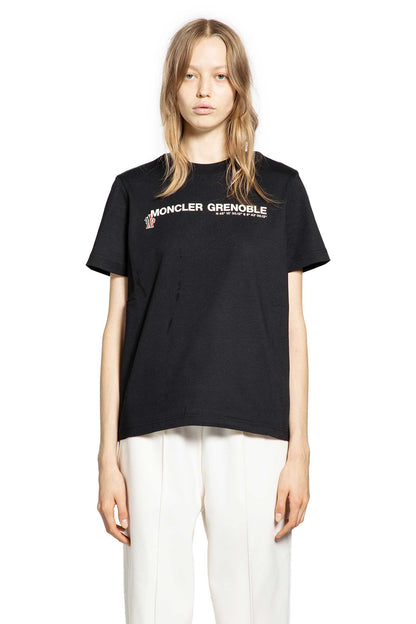 MONCLER GRENOBLE WOMAN BLACK T-SHIRTS & TANK TOPS