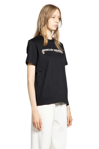 MONCLER GRENOBLE WOMAN BLACK T-SHIRTS & TANK TOPS