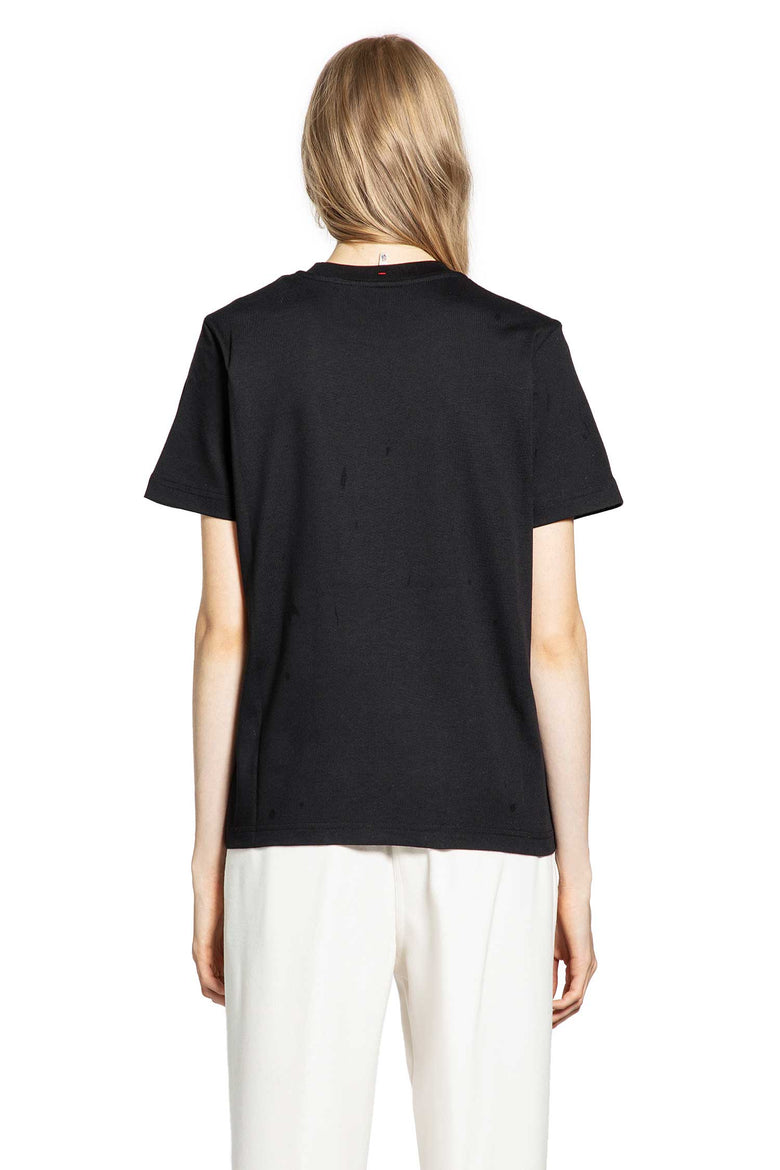 MONCLER GRENOBLE WOMAN BLACK T-SHIRTS & TANK TOPS