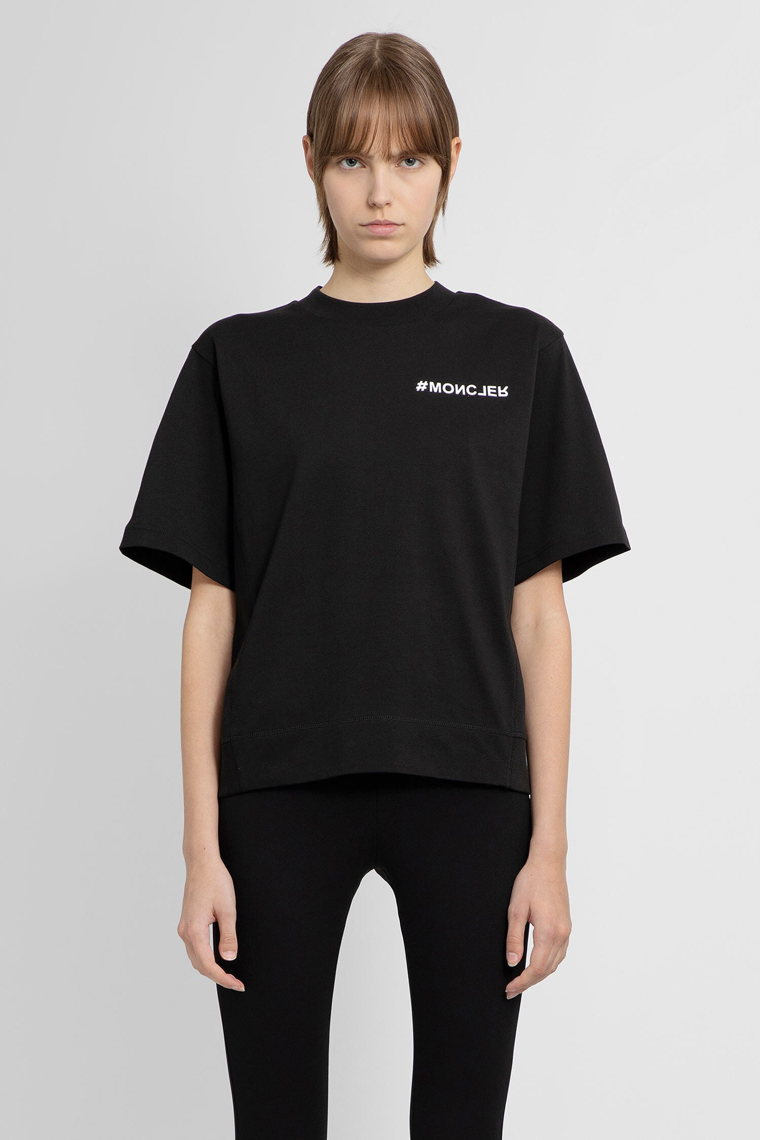 MONCLER GRENOBLE WOMAN BLACK T-SHIRTS