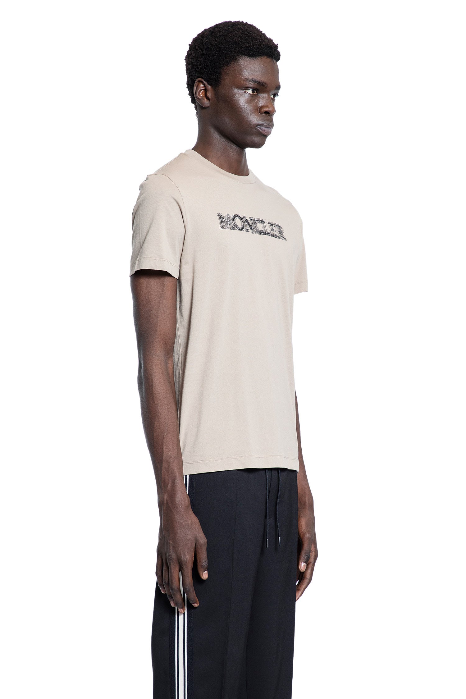 MONCLER MAN BEIGE T-SHIRTS & TANK TOPS