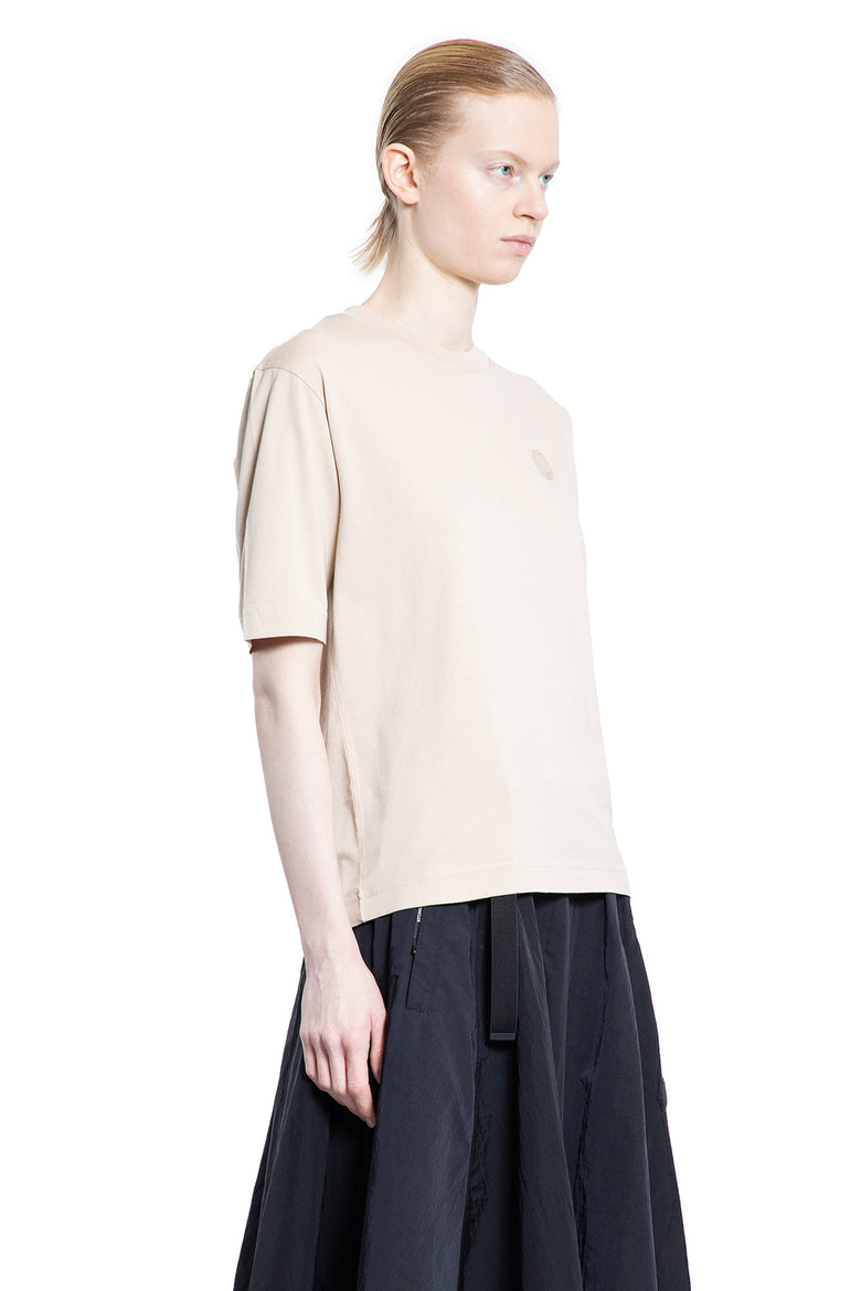 MONCLER WOMAN BEIGE T-SHIRTS & TANK TOPS