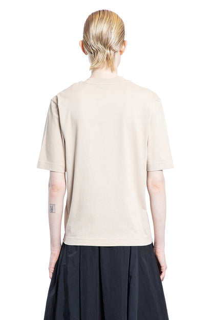 MONCLER WOMAN BEIGE T-SHIRTS & TANK TOPS