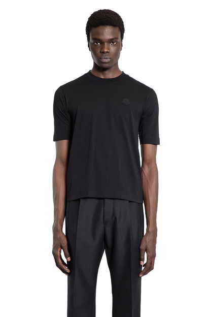 MONCLER MAN BLACK T-SHIRTS & TANK TOPS