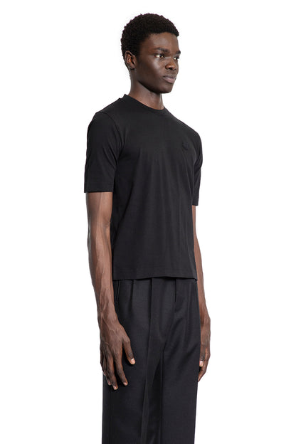 MONCLER MAN BLACK T-SHIRTS & TANK TOPS