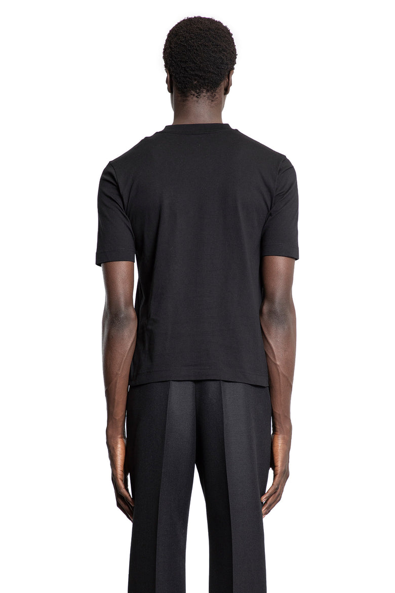 MONCLER MAN BLACK T-SHIRTS & TANK TOPS