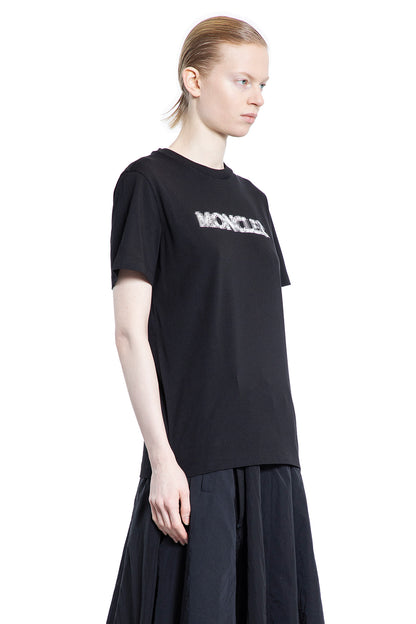 MONCLER WOMAN BLACK T-SHIRTS & TANK TOPS