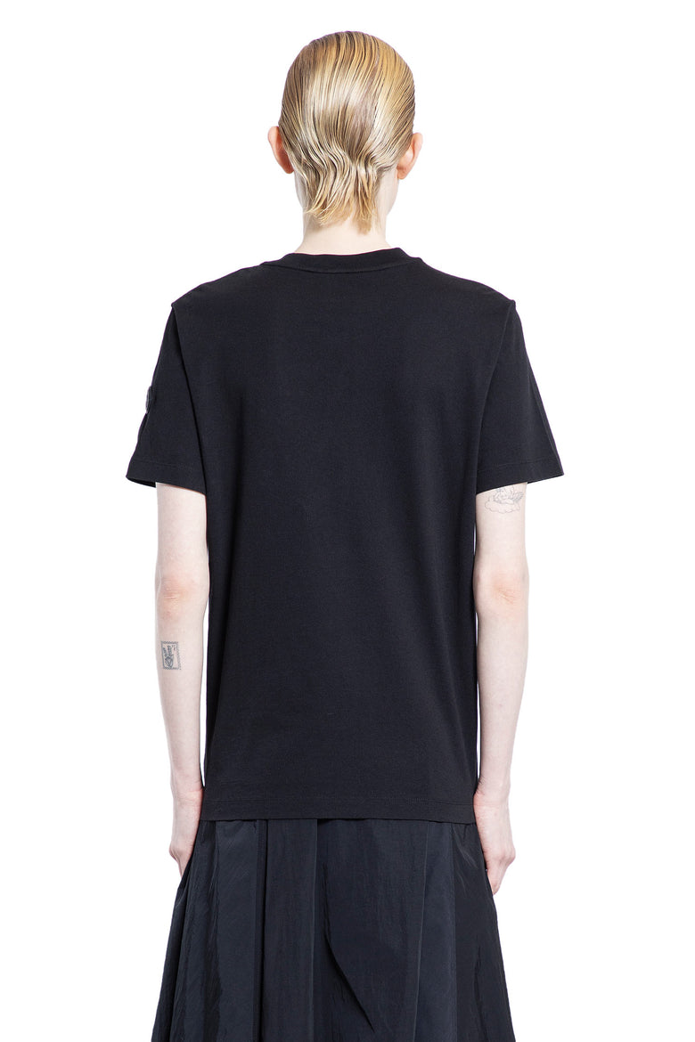 MONCLER WOMAN BLACK T-SHIRTS & TANK TOPS