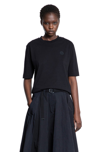MONCLER WOMAN BLACK T-SHIRTS & TANK TOPS