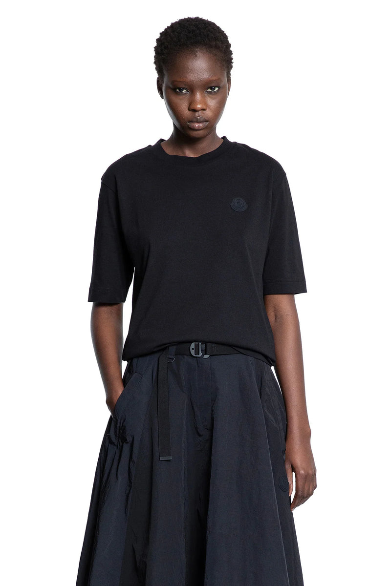 MONCLER WOMAN BLACK T-SHIRTS & TANK TOPS - Antonioli.eu