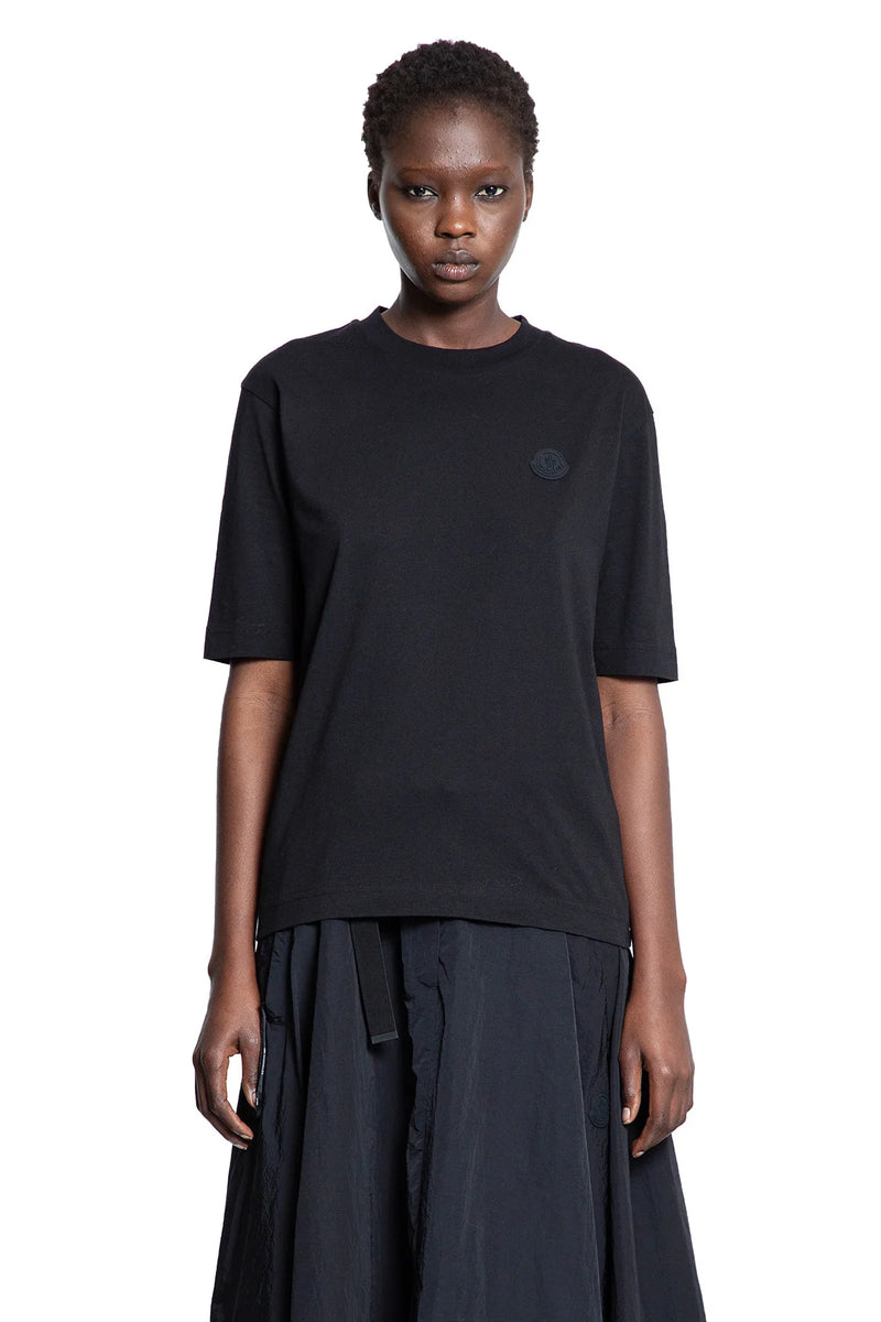 MONCLER WOMAN BLACK T-SHIRTS & TANK TOPS - Antonioli.eu