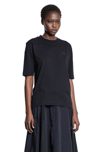 MONCLER WOMAN BLACK T-SHIRTS & TANK TOPS