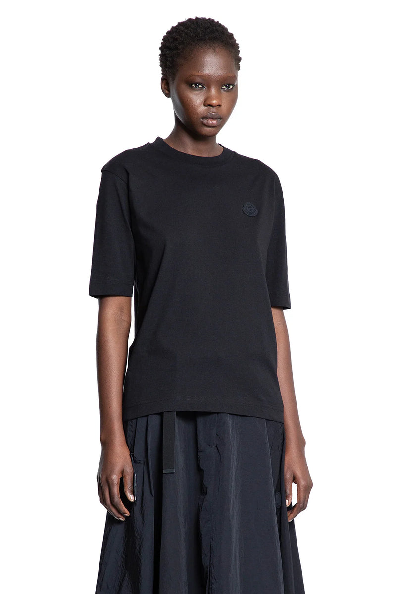 MONCLER WOMAN BLACK T-SHIRTS & TANK TOPS - Antonioli.eu