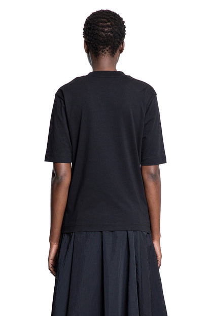 MONCLER WOMAN BLACK T-SHIRTS & TANK TOPS
