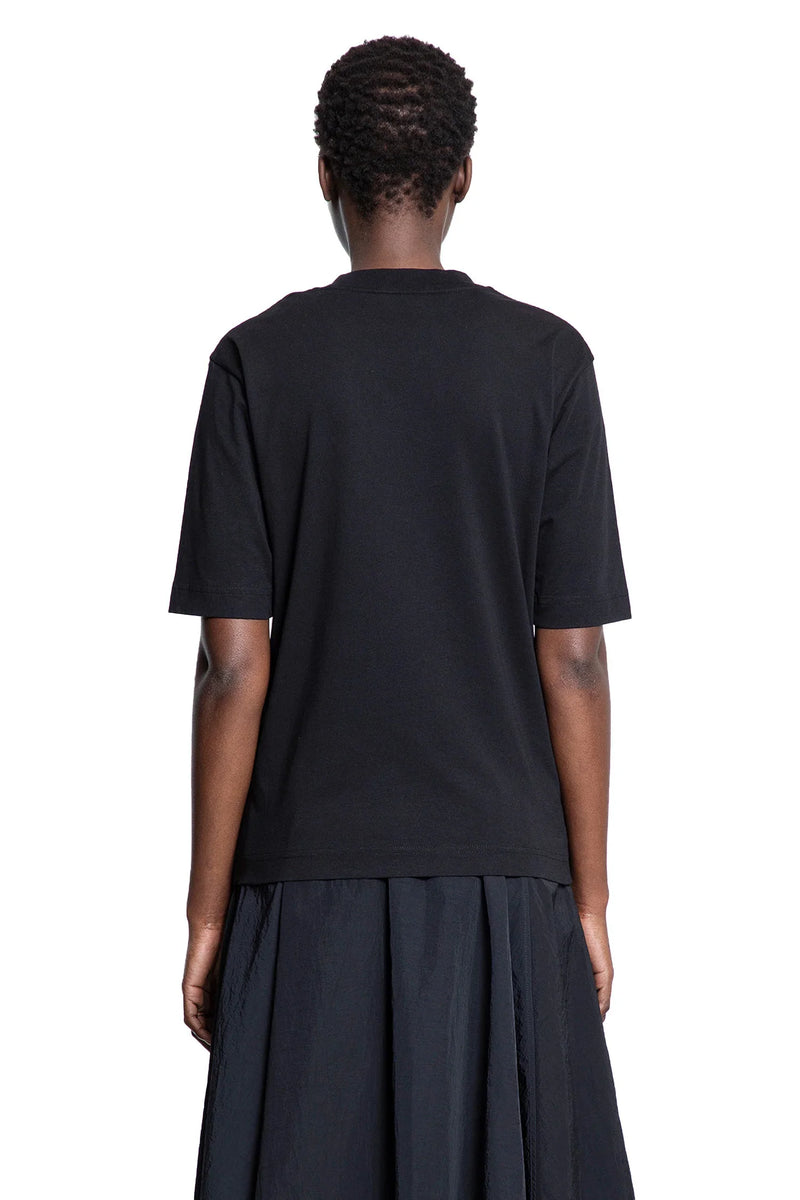 MONCLER WOMAN BLACK T-SHIRTS & TANK TOPS - Antonioli.eu
