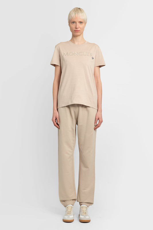 MONCLER WOMAN BEIGE T-SHIRTS & TANK TOPS