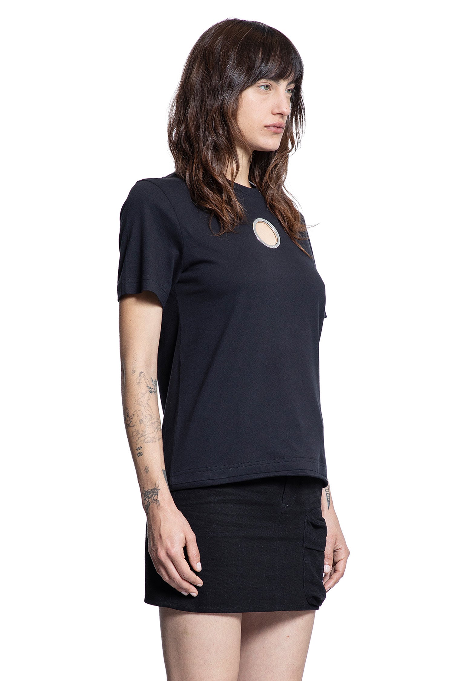 MONCLER GENIUS WOMAN BLACK T-SHIRTS & TANK TOPS