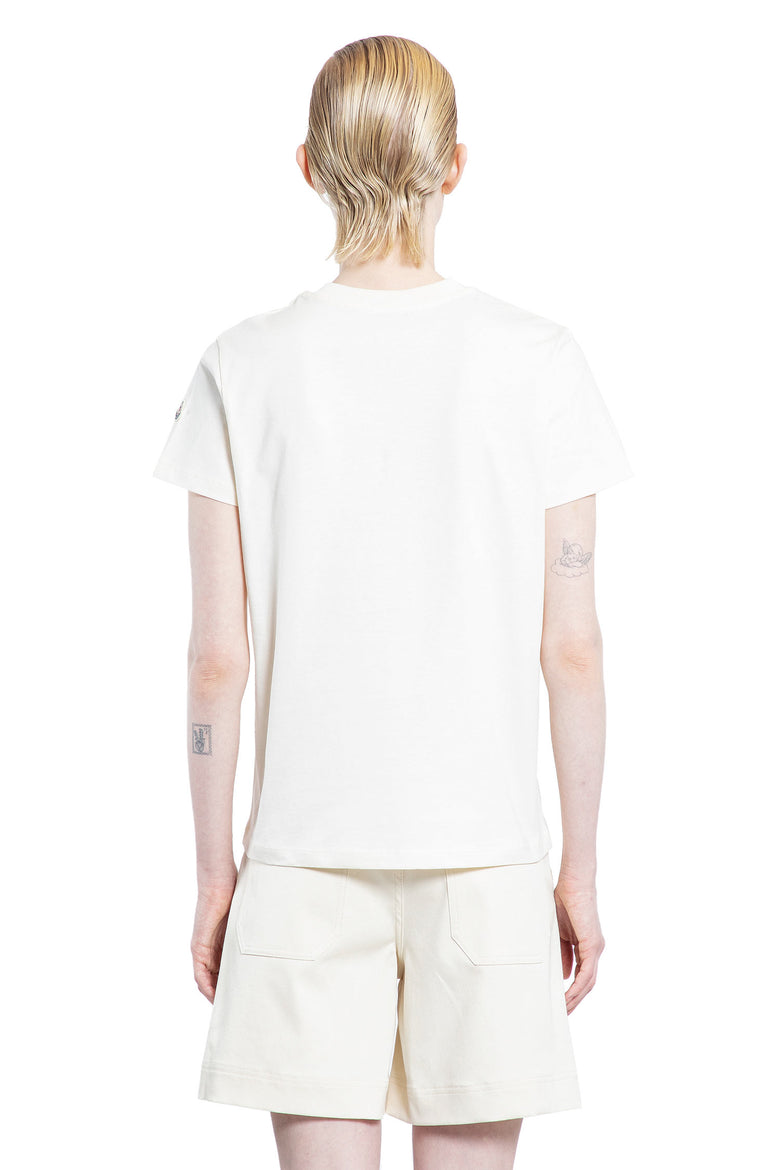 MONCLER WOMAN OFF-WHITE T-SHIRTS & TANK TOPS