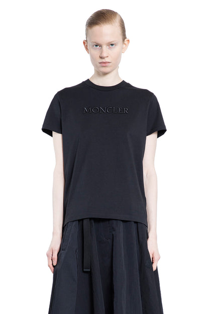 MONCLER WOMAN BLACK T-SHIRTS & TANK TOPS