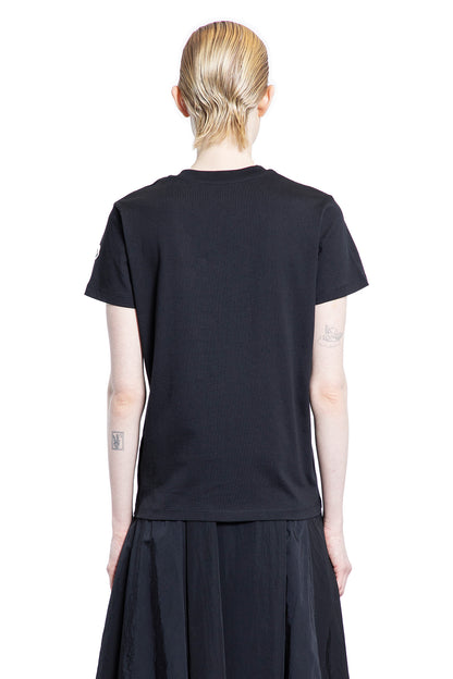 MONCLER WOMAN BLACK T-SHIRTS & TANK TOPS