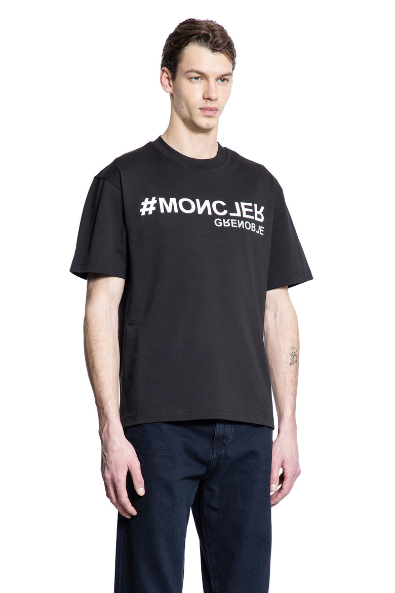 MONCLER GRENOBLE MAN BLACK T-SHIRTS & TANK TOPS