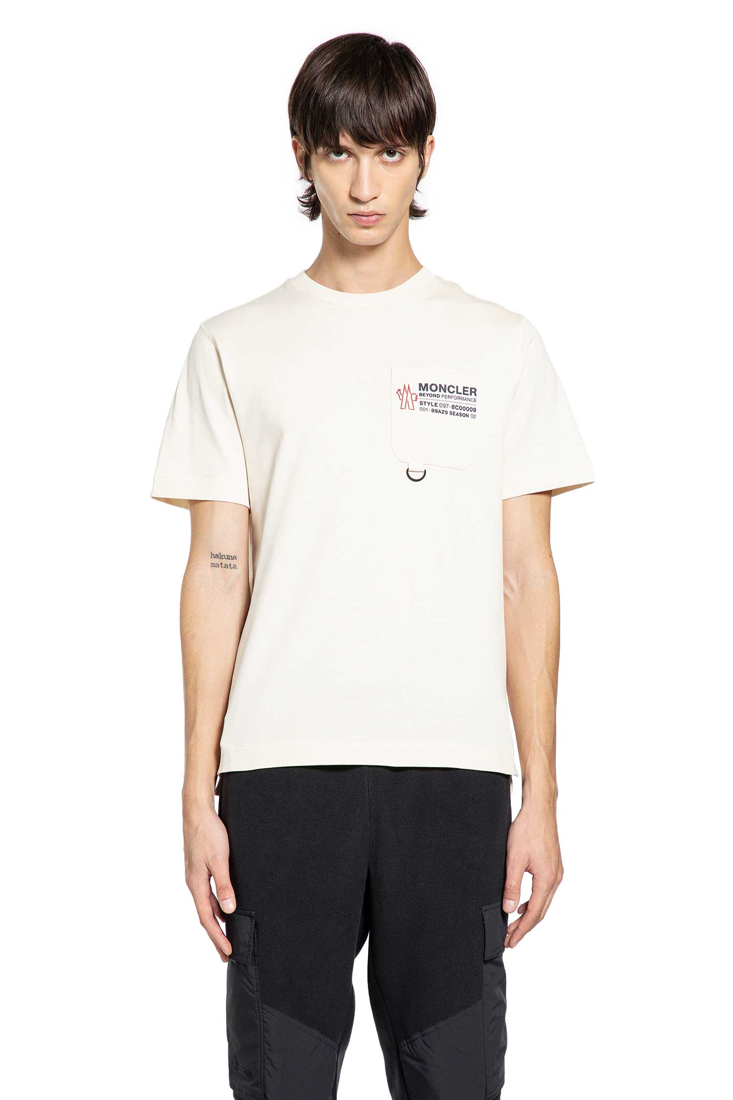 MONCLER GRENOBLE MAN BEIGE T-SHIRTS & TANK TOPS