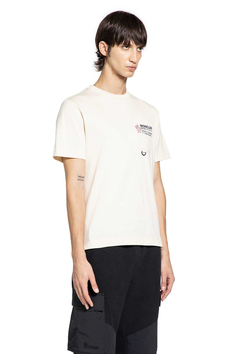 MONCLER GRENOBLE MAN BEIGE T-SHIRTS & TANK TOPS