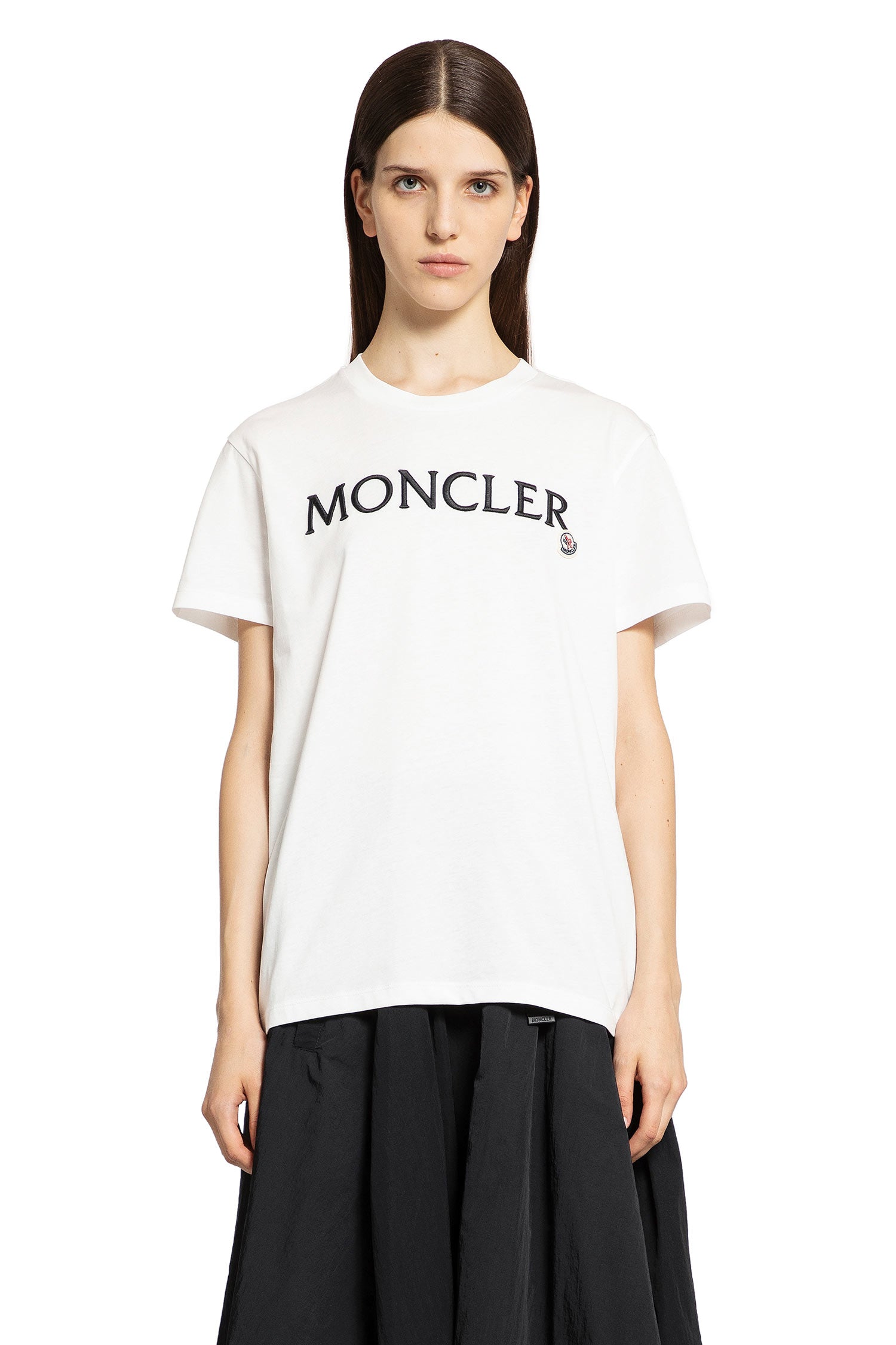 MONCLER WOMAN WHITE T-SHIRTS & TANK TOPS