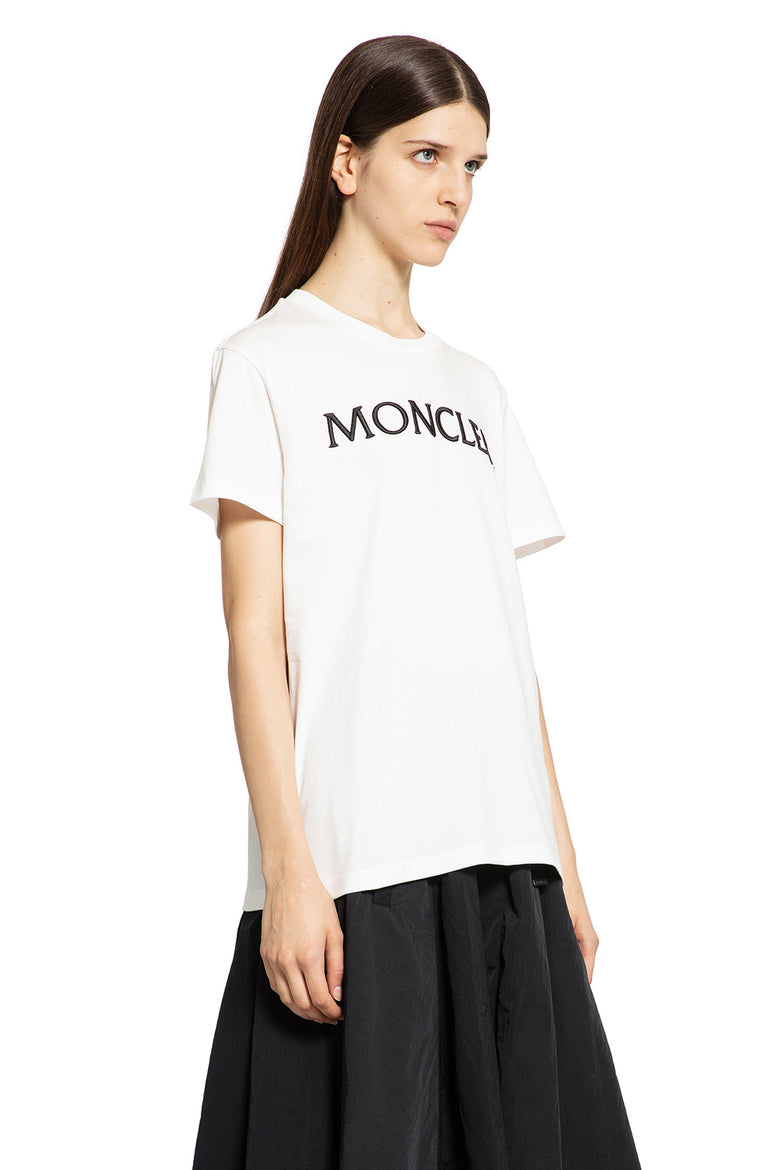 MONCLER WOMAN WHITE T-SHIRTS & TANK TOPS