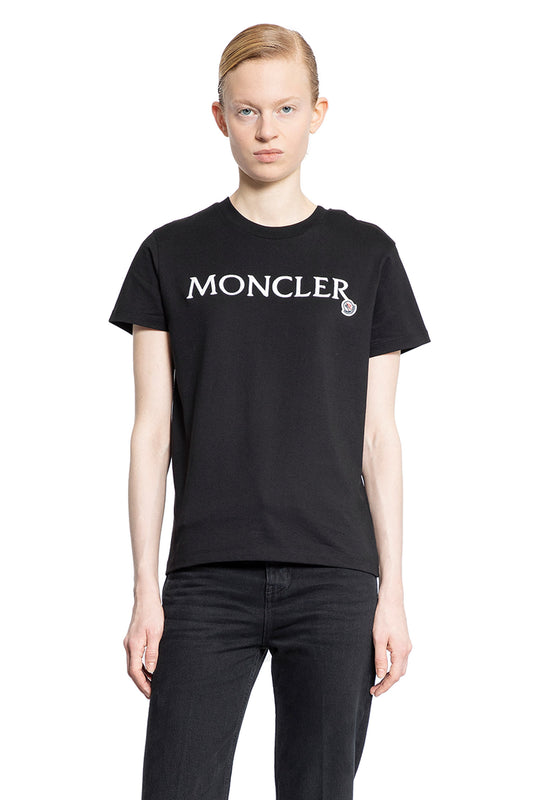 MONCLER WOMAN BLACK T-SHIRTS & TANK TOPS