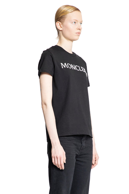 MONCLER WOMAN BLACK T-SHIRTS & TANK TOPS