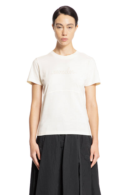 MONCLER WOMAN OFF-WHITE T-SHIRTS & TANK TOPS